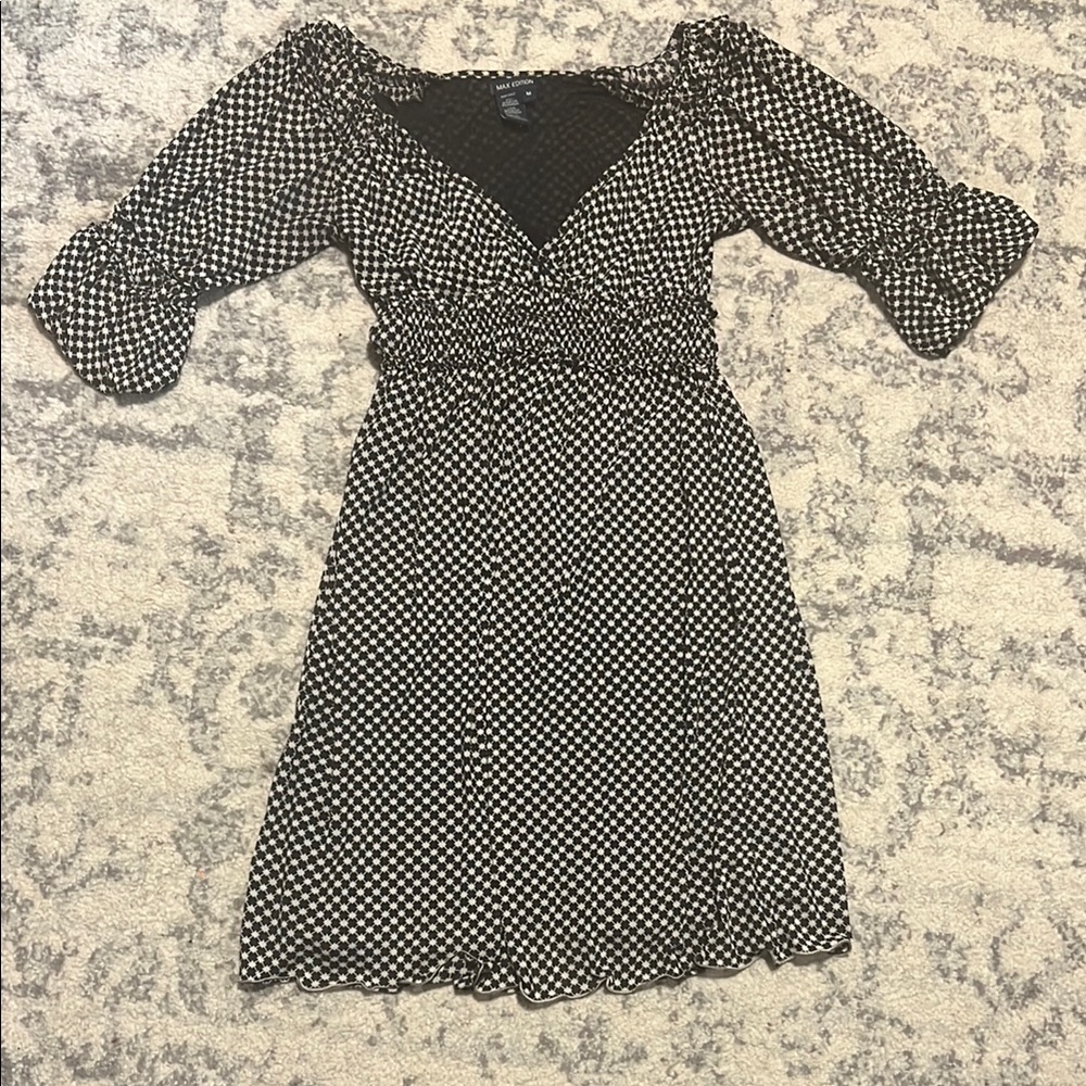 Elegant Black and White Women's Dress